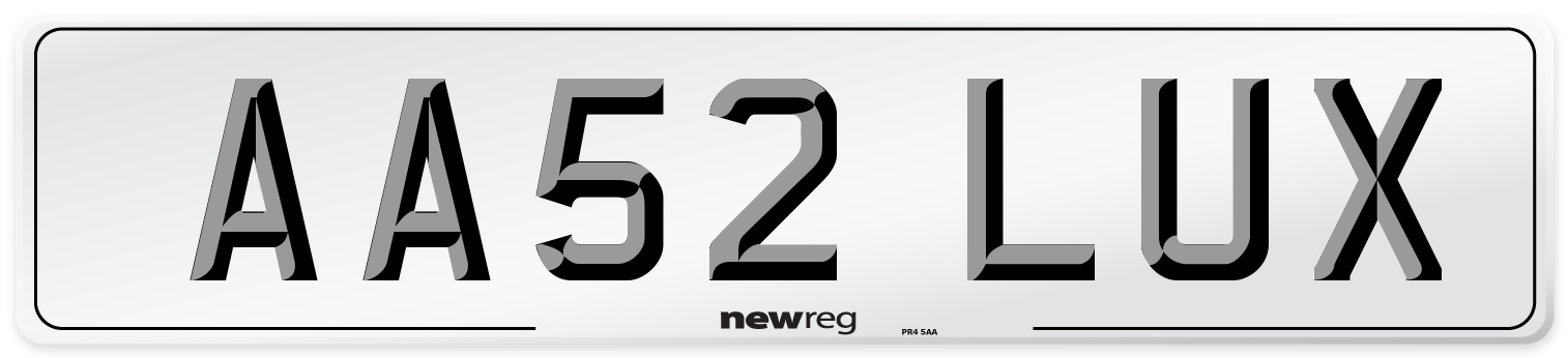AA52 LUX Number Plate from New Reg